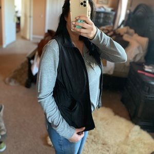 Black quilted vest